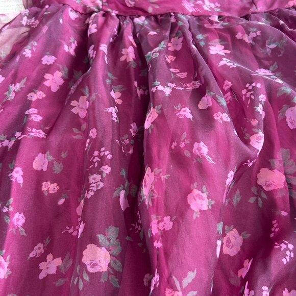 Altar'd State Burgundy Floral Baby Doll Mini Dress with Smocking size small - Picture 9 of 10